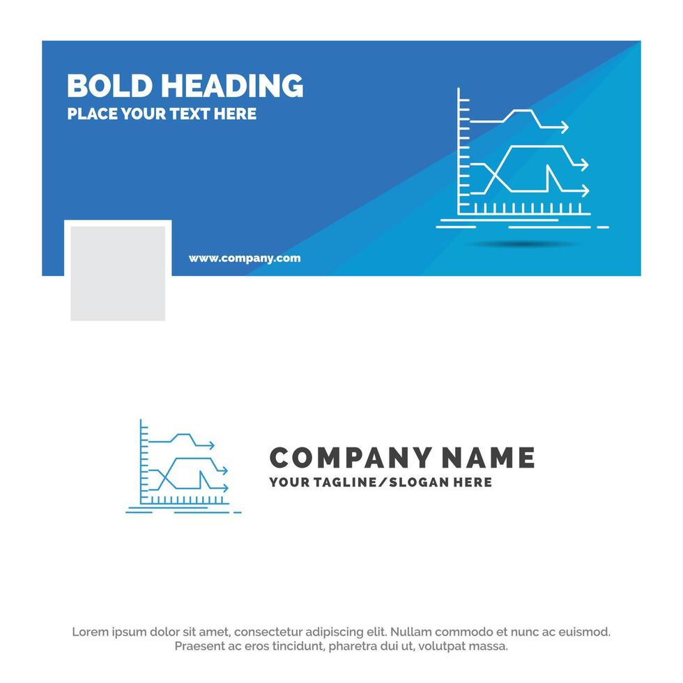 Blue Business Logo Template for Arrows. forward. graph. market. prediction. Facebook Timeline Banner Design. vector web banner background illustration