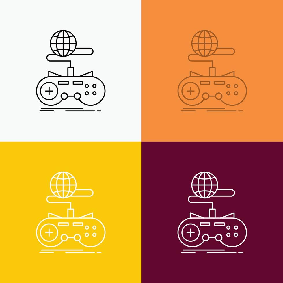 Game. gaming. internet. multiplayer. online Icon Over Various Background. Line style design. designed for web and app. Eps 10 vector illustration