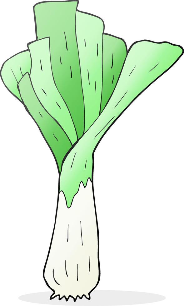 doodle cartoon leek vector