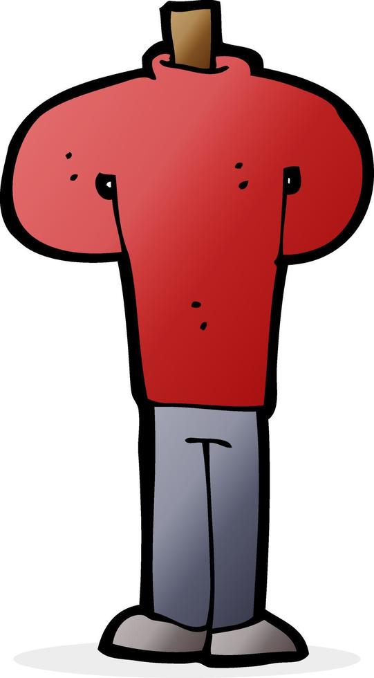 doodle cartoon body standing still vector