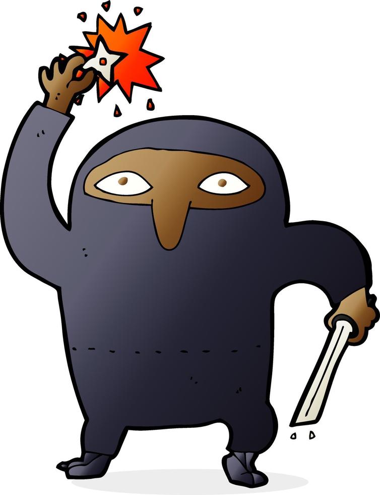 doodle character cartoon ninja vector