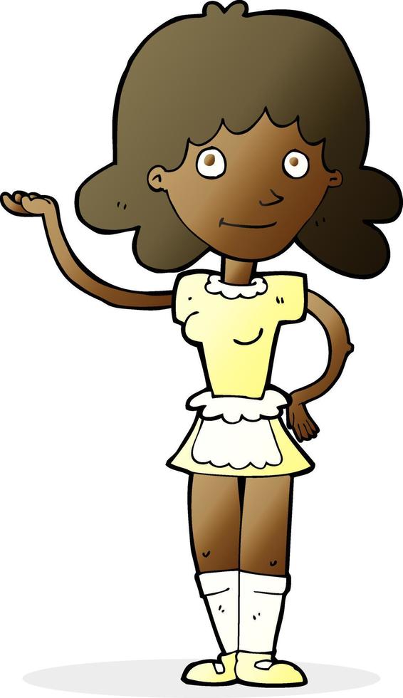 doodle character cartoon maid vector