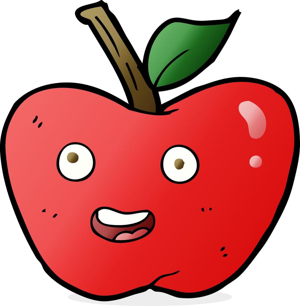 doodle character cartoon apple vector