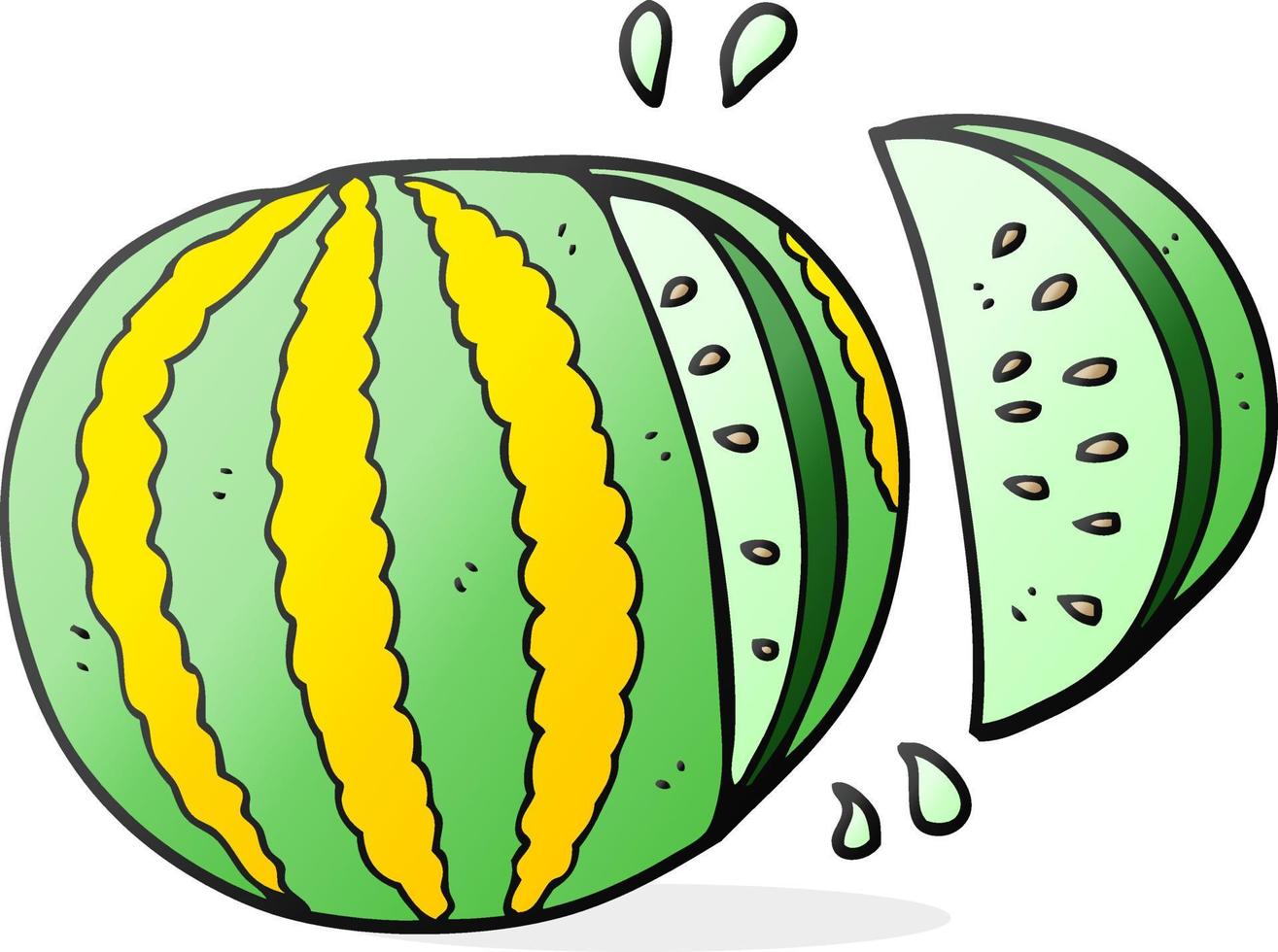 doodle cartoon watermelon vector