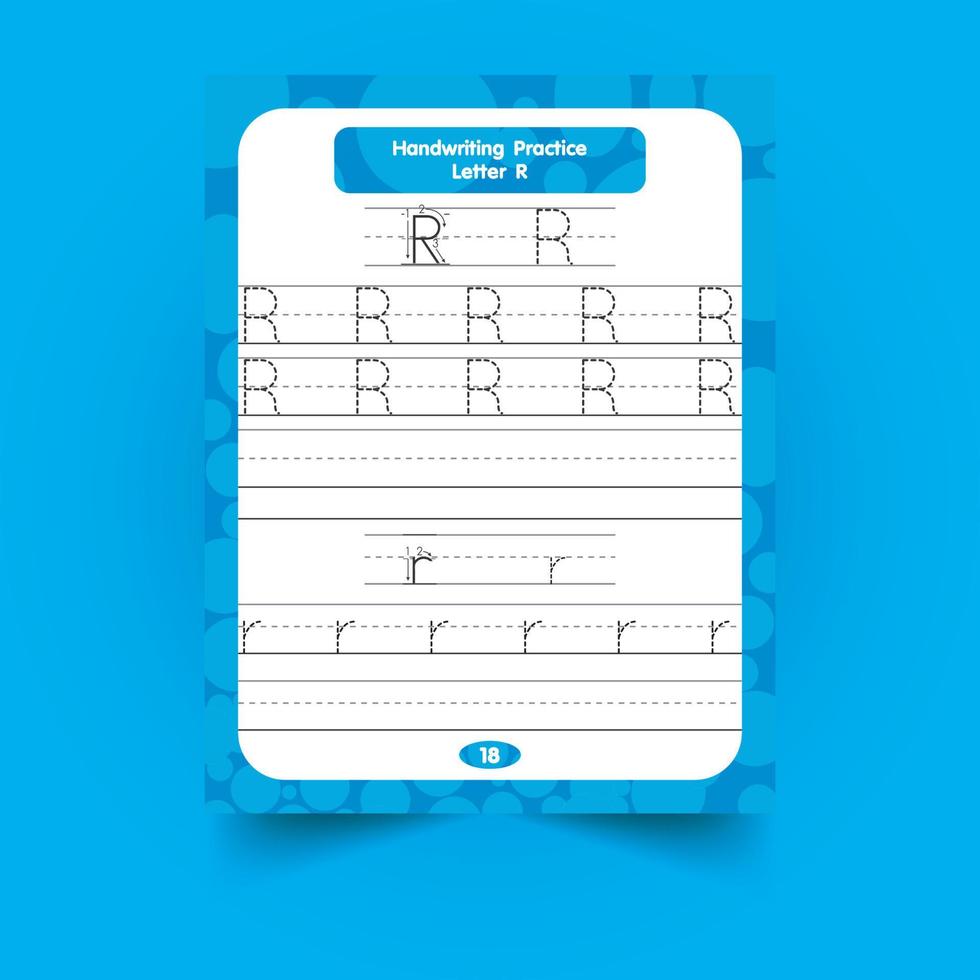 Alphabet tracing worksheet with letter and vocabulary vector