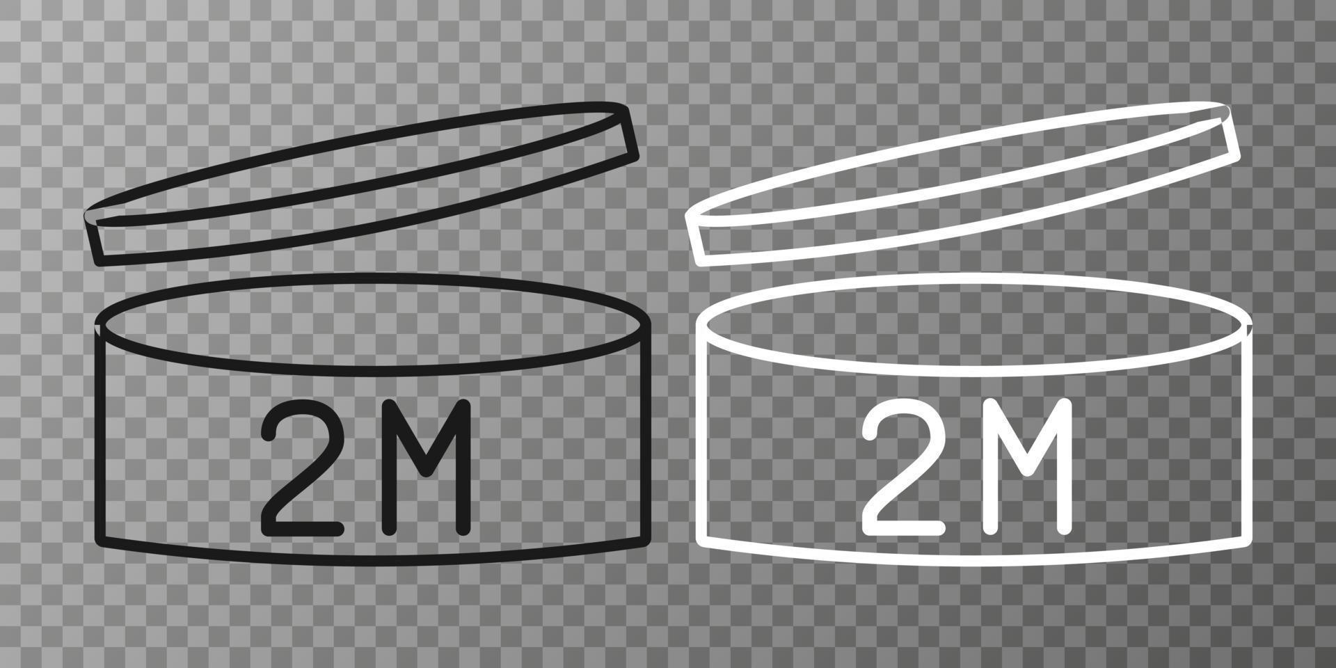 Expiration date 2 month icon. Period after opening symbol. Vector Illustration.