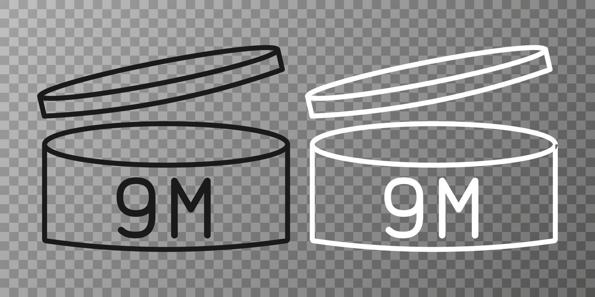 Expiration date 9 month icon. Period after opening symbol. Vector Illustration.