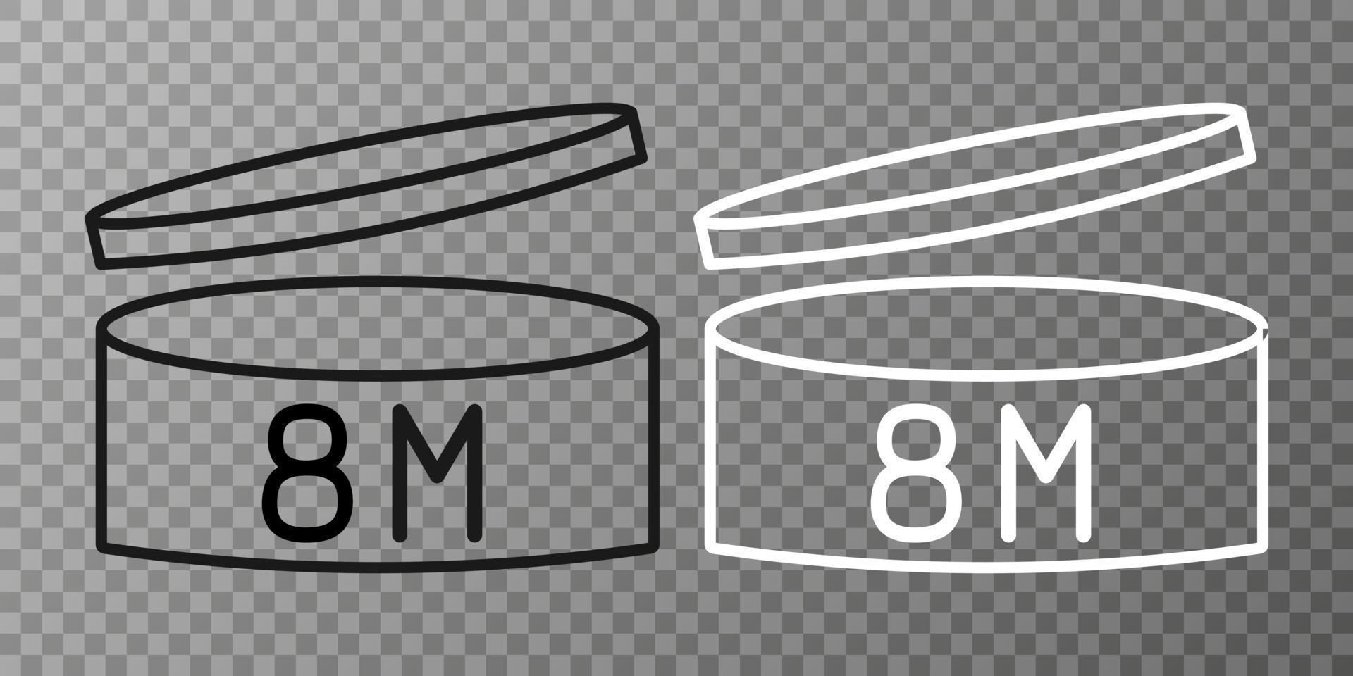 Expiration date 8 month icon. Period after opening symbol. Vector Illustration.