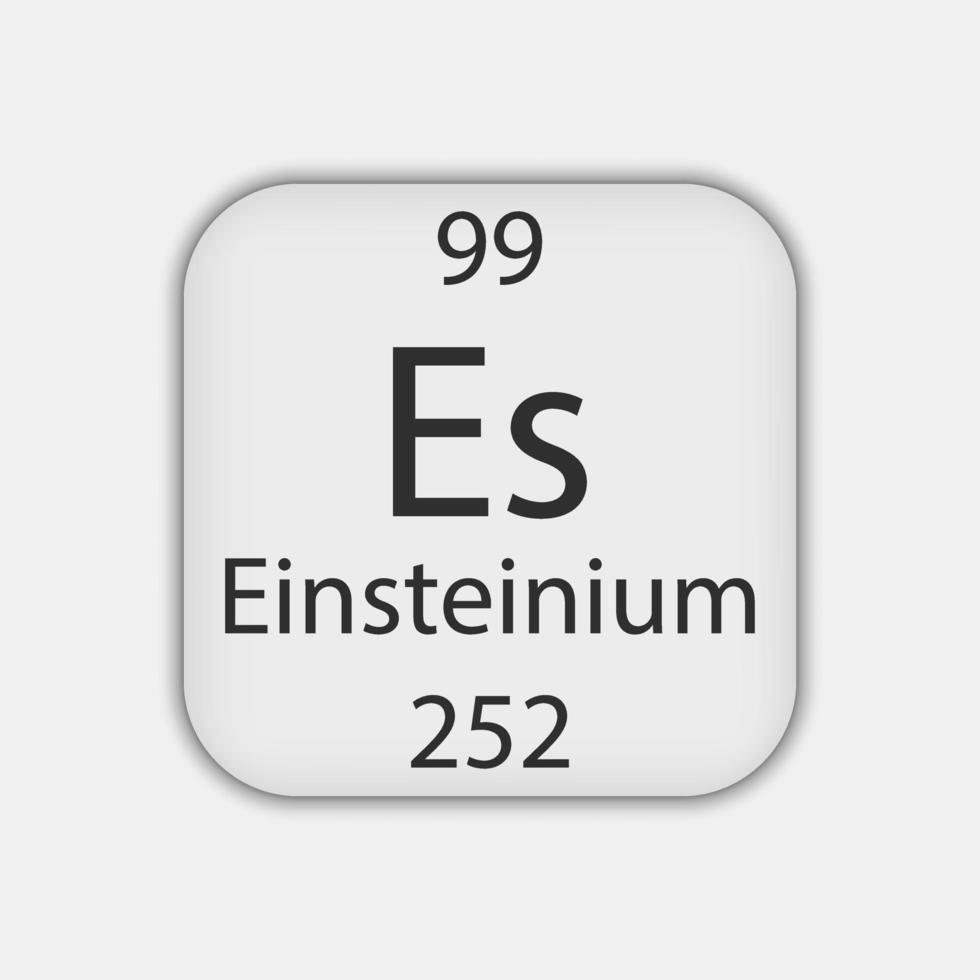 símbolo de einstenio. elemento químico de la tabla periódica. ilustración vectorial vector
