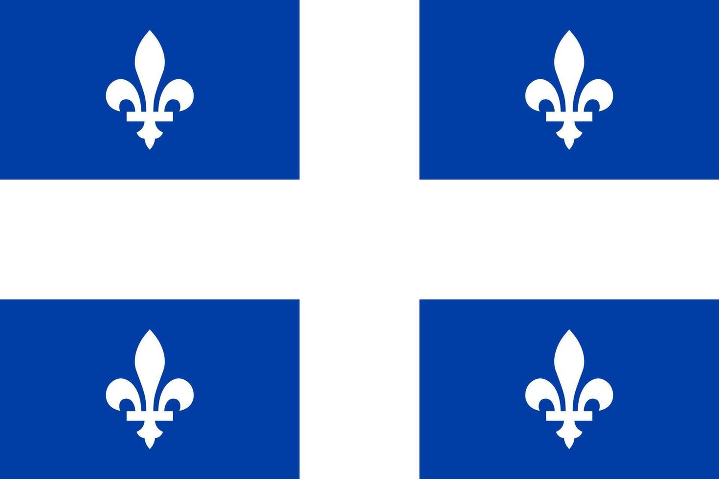 Quebec flag, province of Canada. Vector illustration.