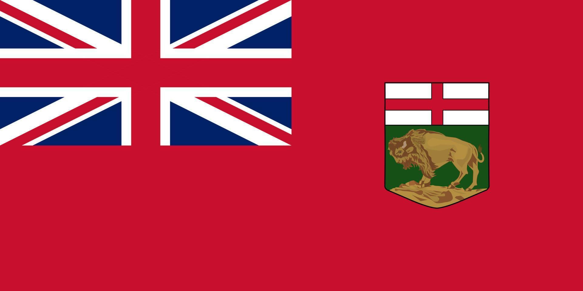 Manitoba flag, province of Canada. Vector illustration.