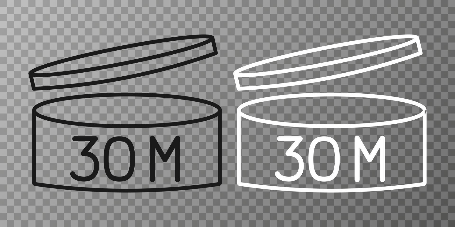 Expiration date 30 month icon. Period after opening symbol. Vector Illustration.