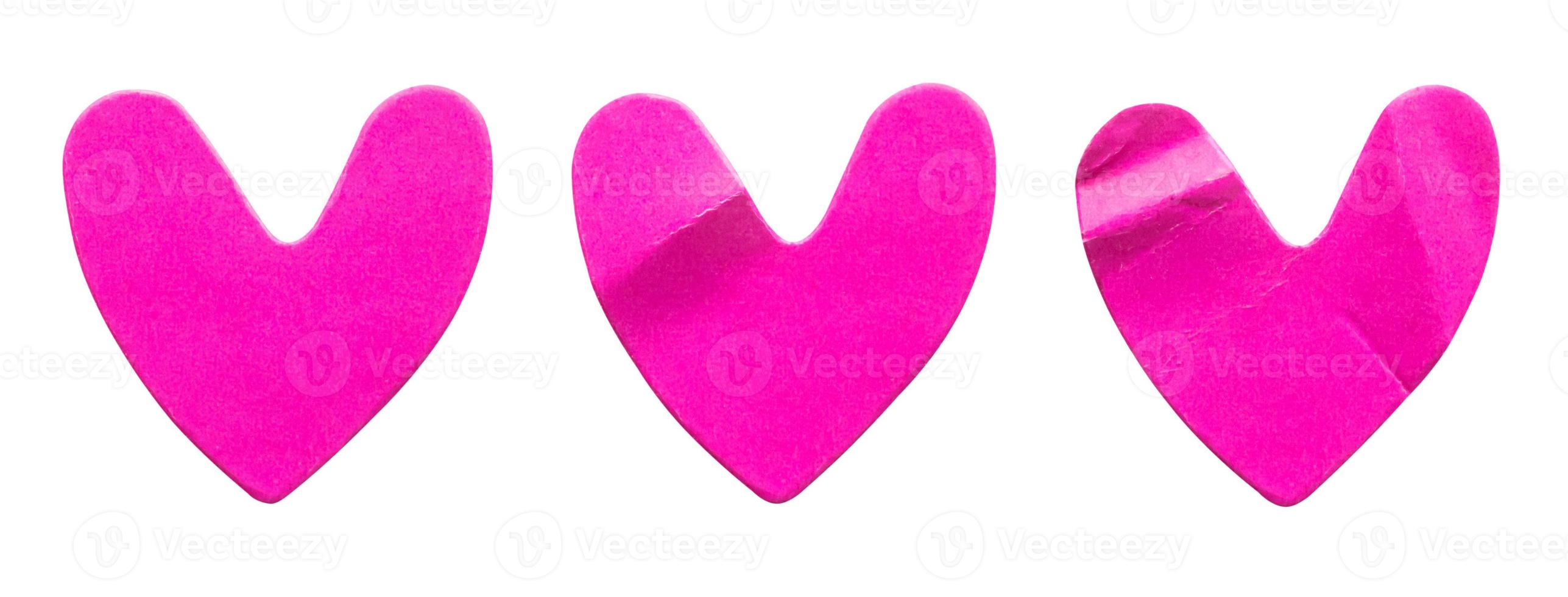 pink heart shape sticker isolated on white background photo