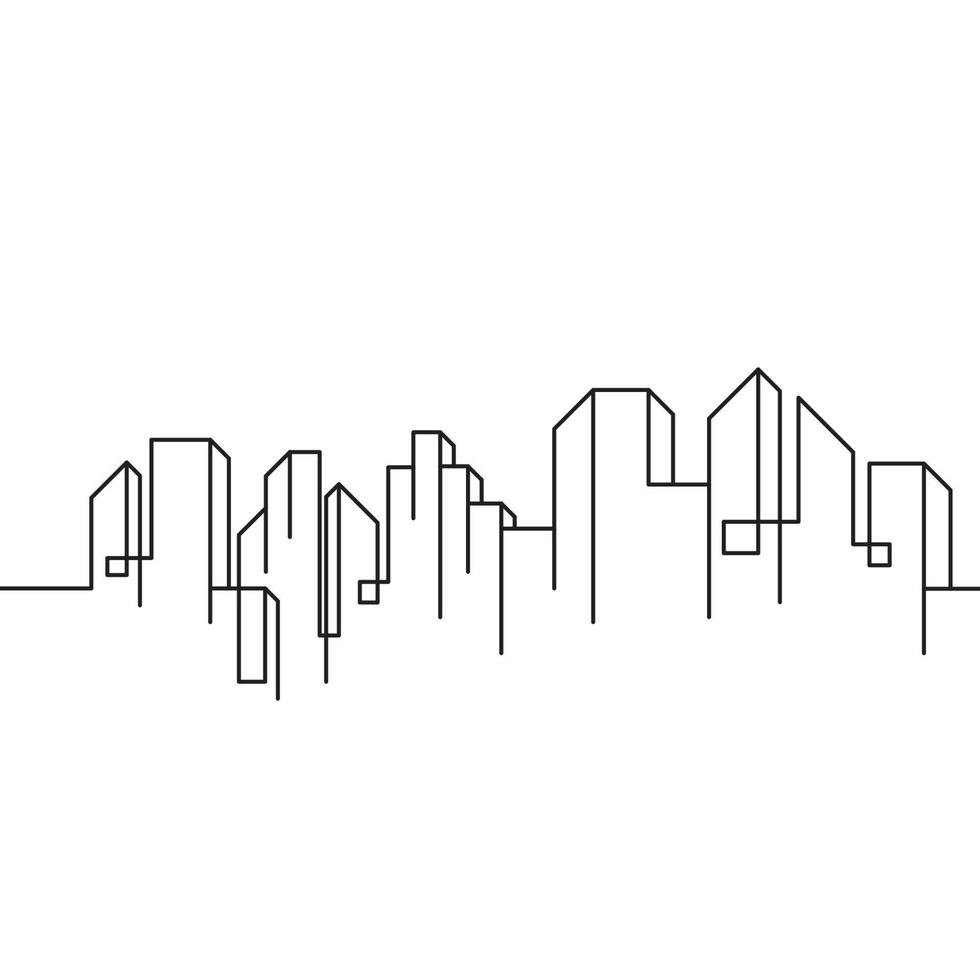 City Building Line art Vector Illustration template