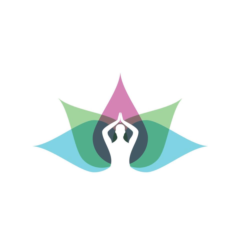 Ilustración de diseño de icono de vector de yoga