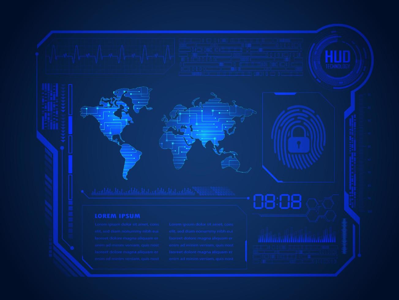 Modern HUD Technology Background vector