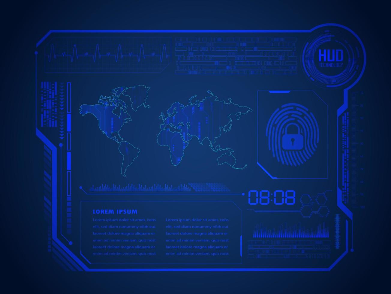 Modern HUD Technology Background vector