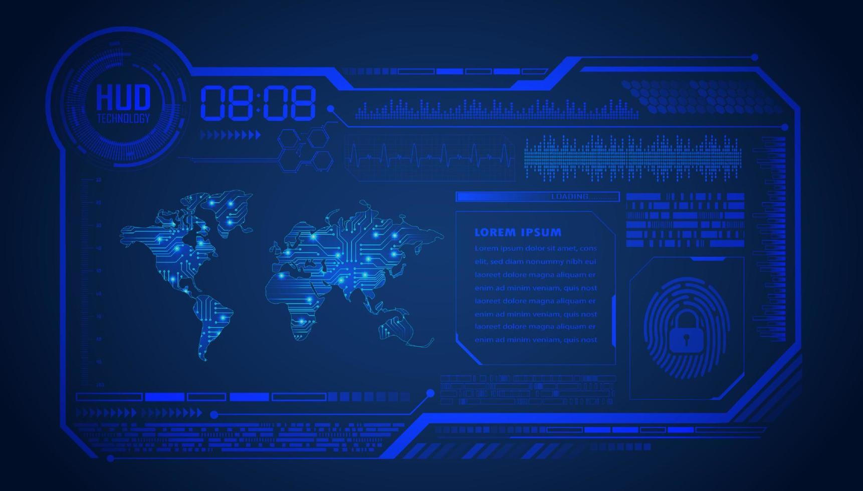 fondo moderno de tecnología hud vector