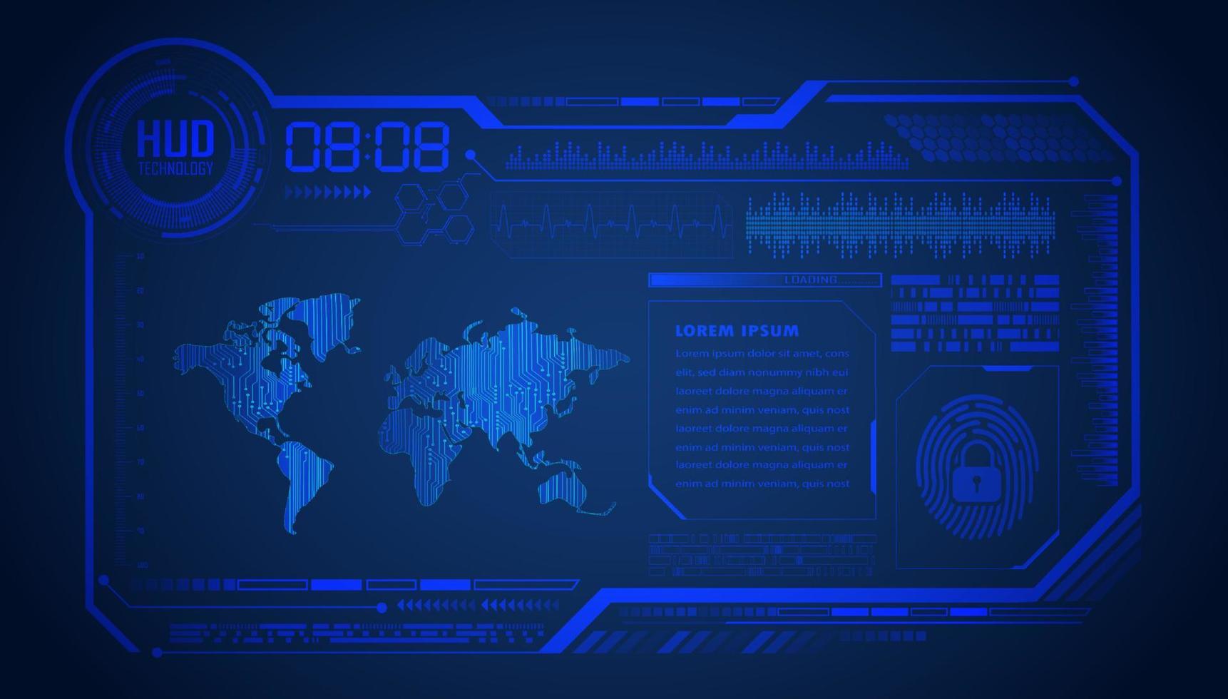 Modern HUD Technology Background vector