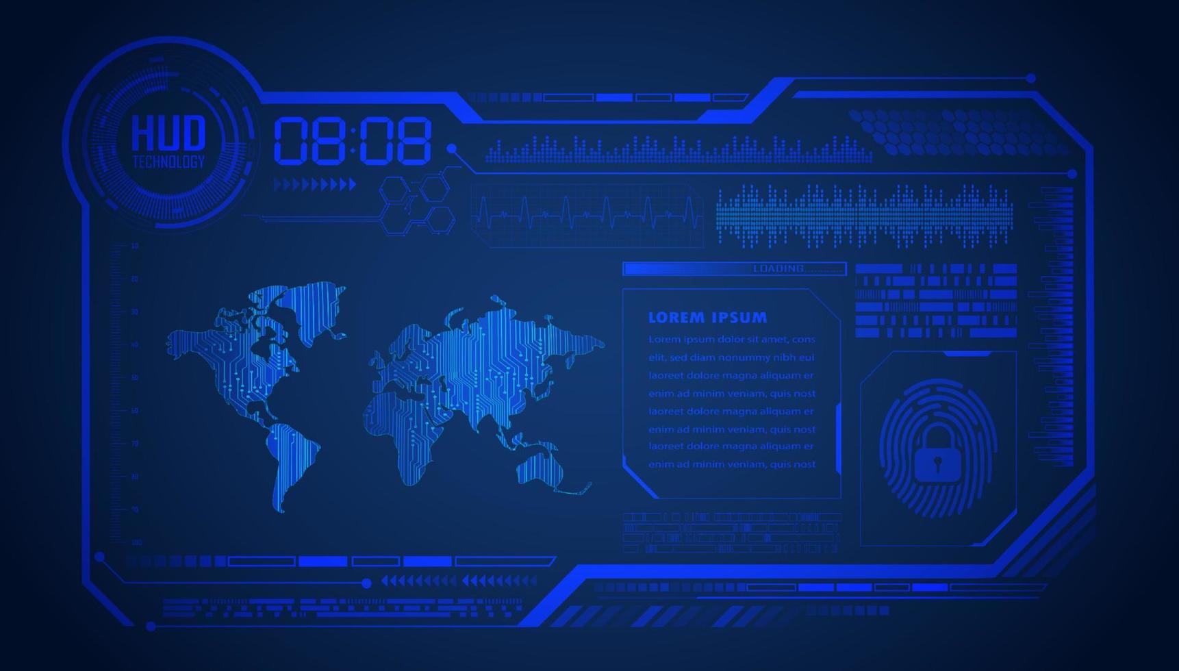 fondo moderno de tecnología hud vector