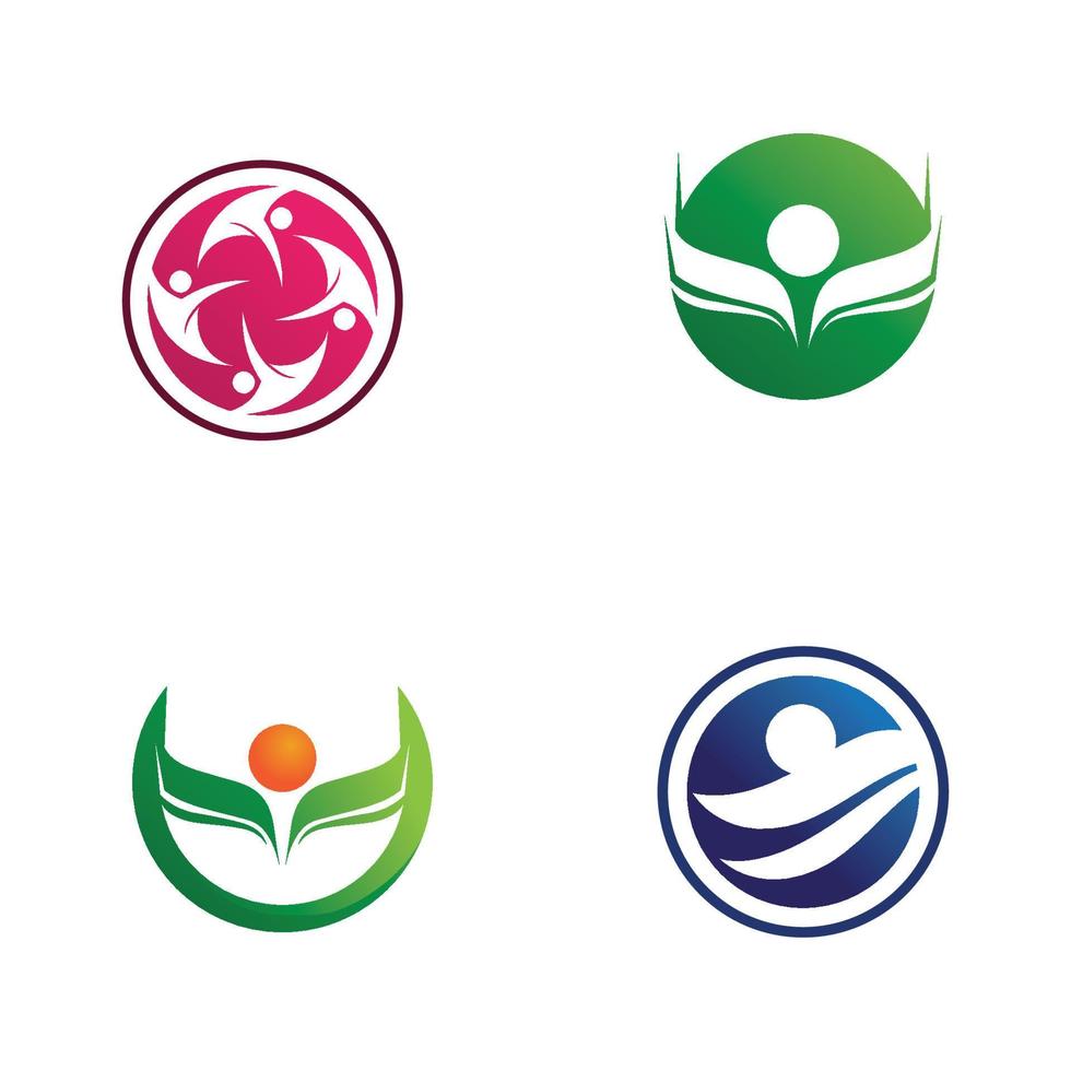 Abstract people logo design.fun people,healthy people,sport,community people symbol vector illustration