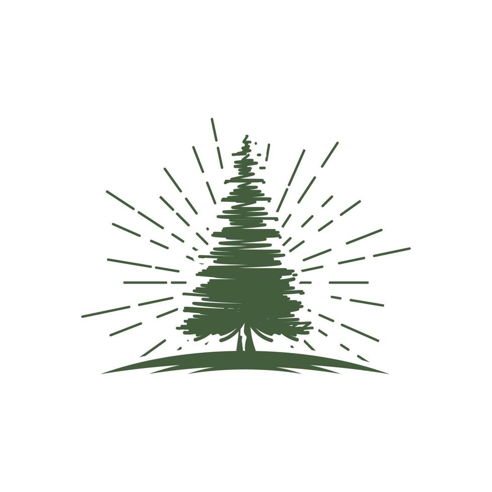 Cedar tree vector icon illustration