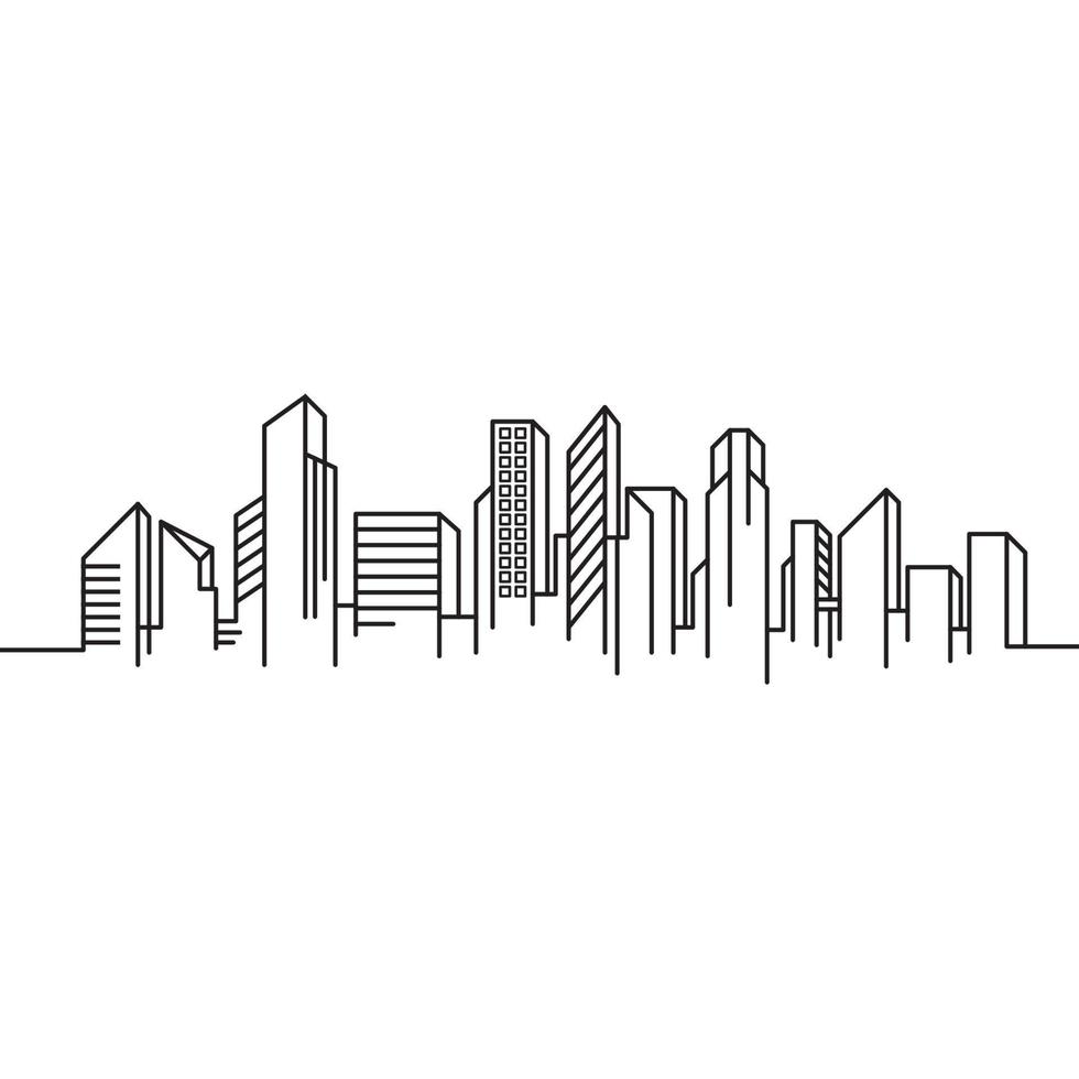 City Building Line art Vector Illustration template