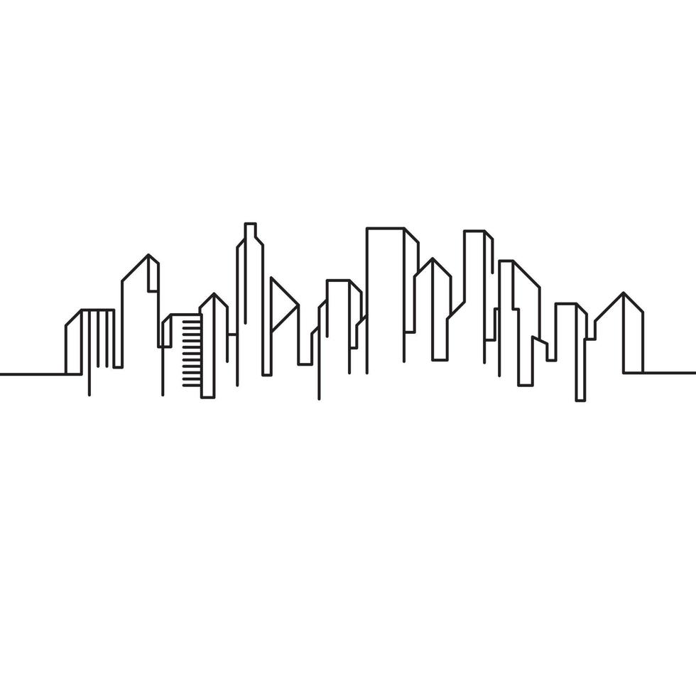 City Building Line art Vector Illustration template