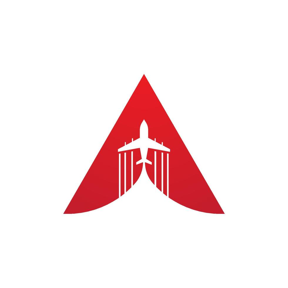 A Letter With Airplane icon vector illustration design