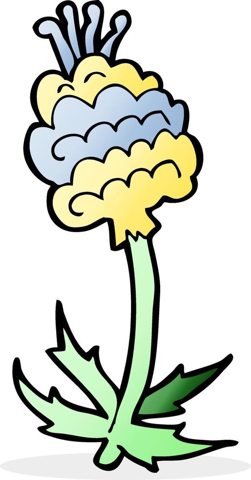 doodle cartoon flower vector