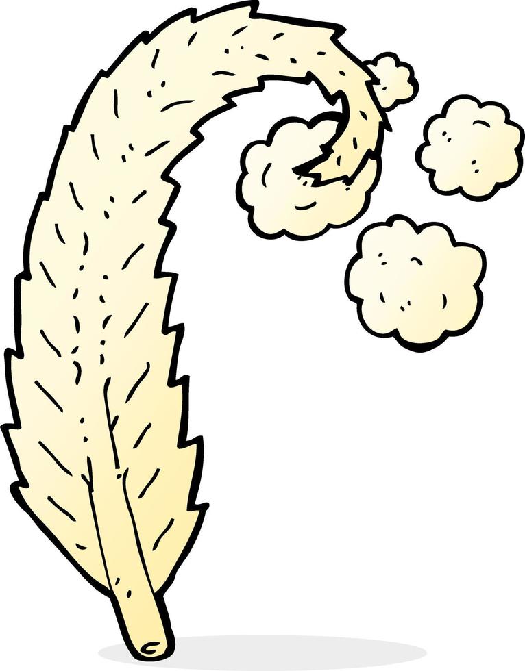 doodle cartoon feather vector