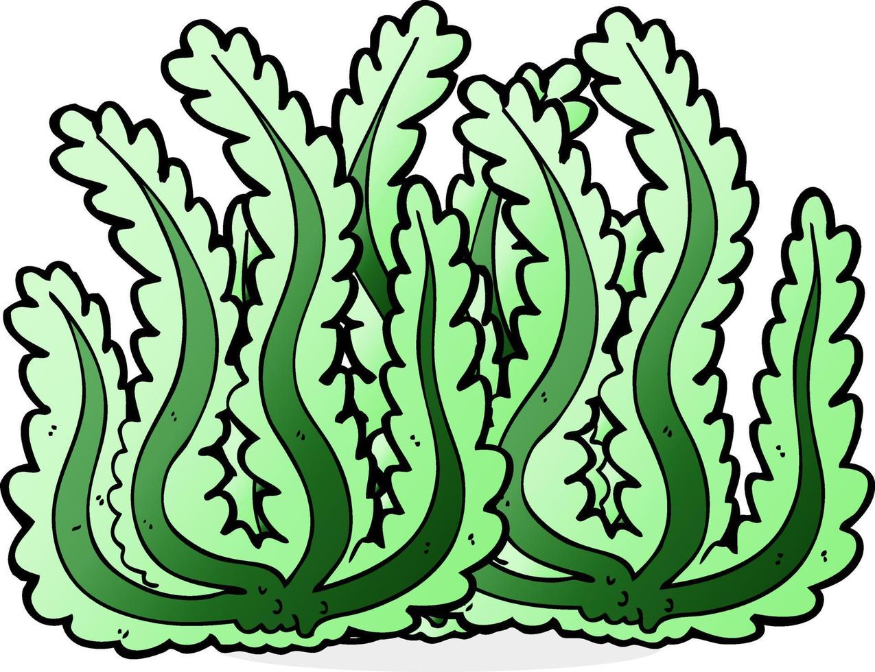 doodle cartoon seaweed vector