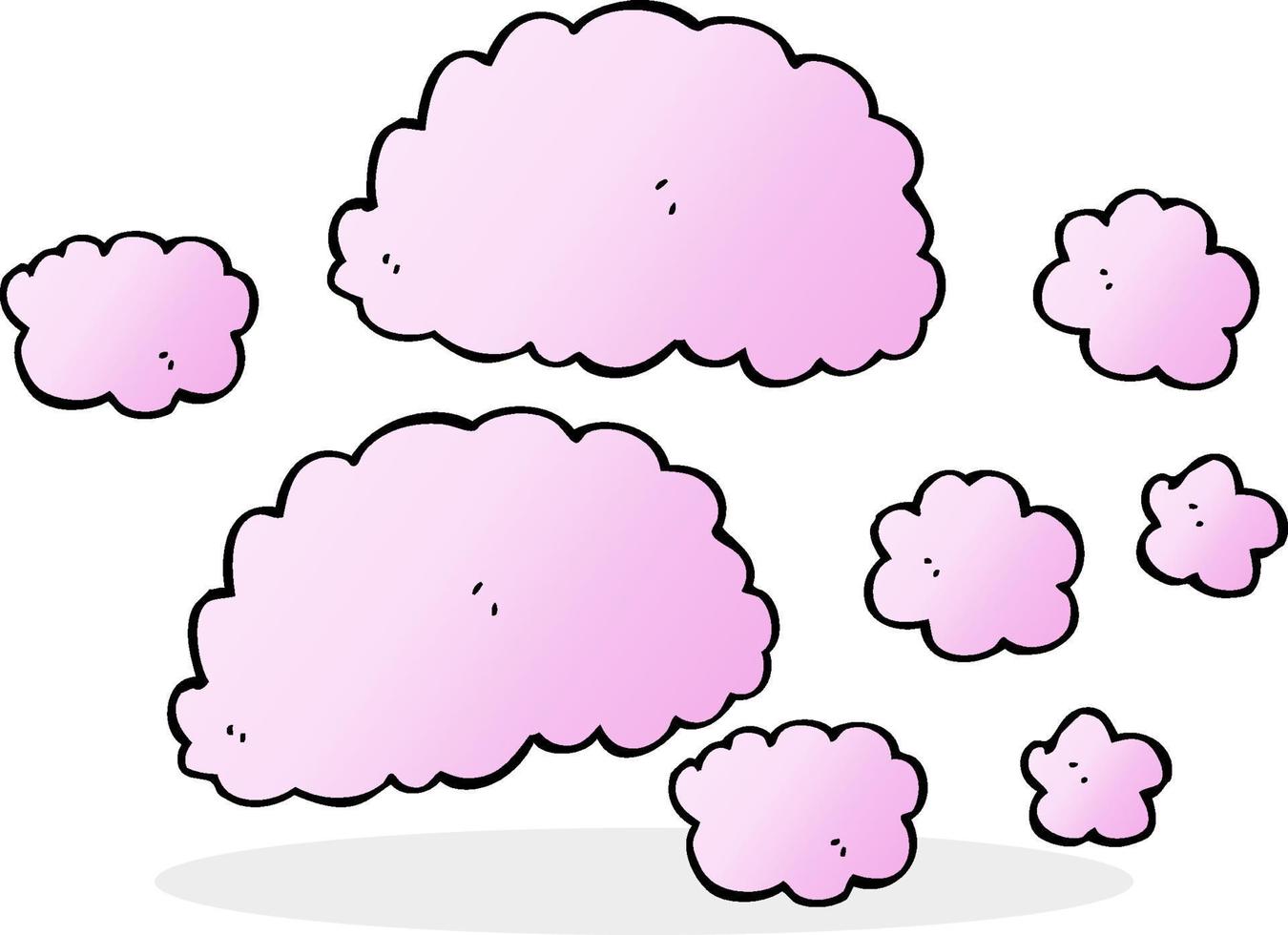 doodle pink clouds vector