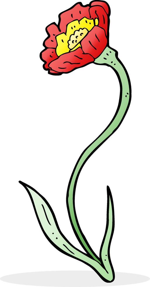 doodle cartoon flower vector