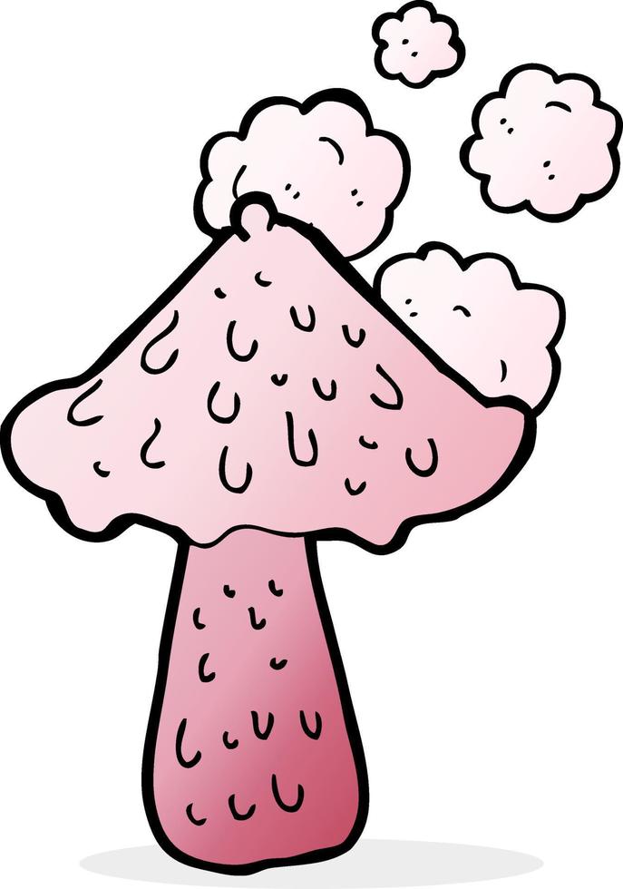 doodle cartoon mushroom vector