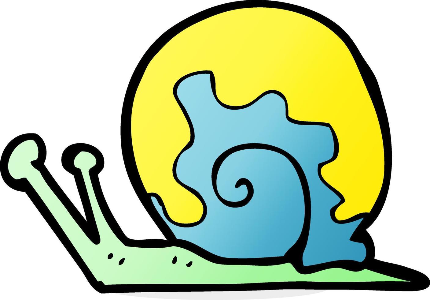 doodle cartoon snail vector