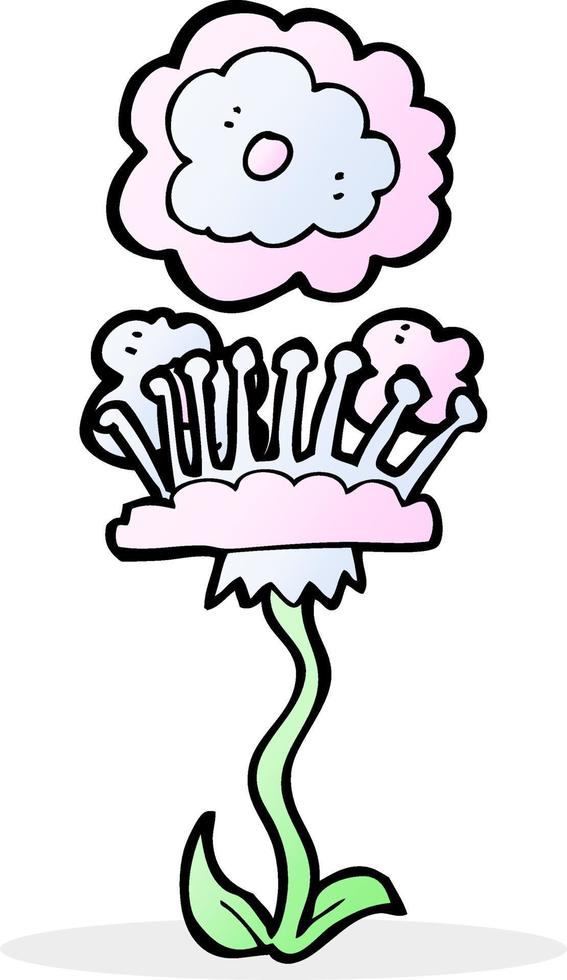 doodle cartoon flower vector