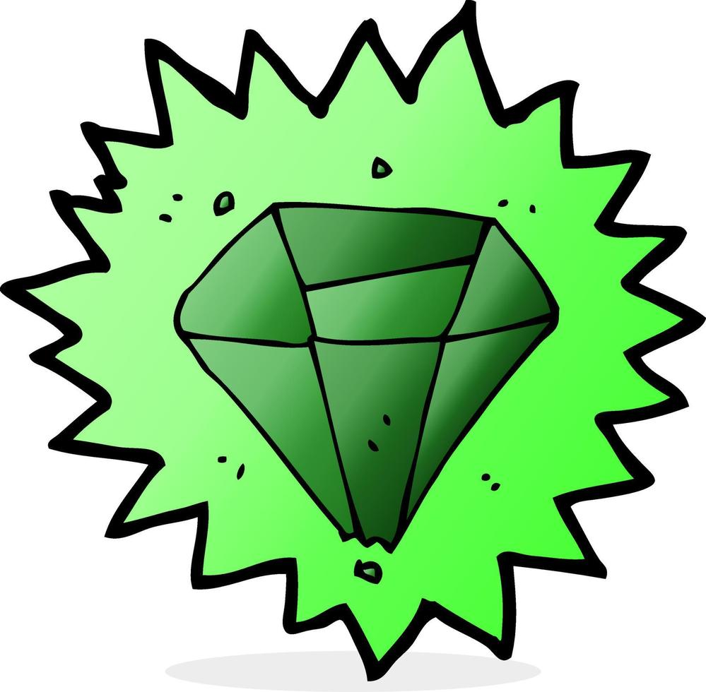 doodle cartoon emerald vector