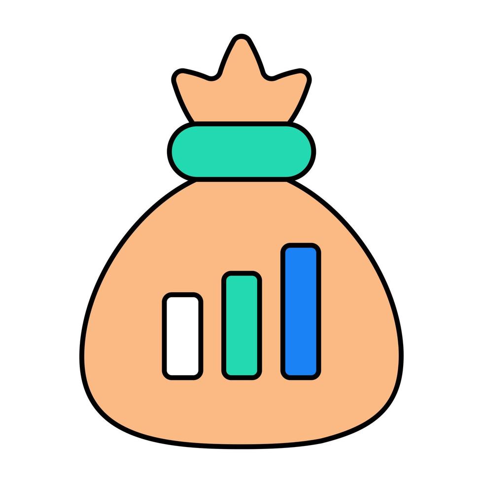 icono de análisis financiero, vector editable