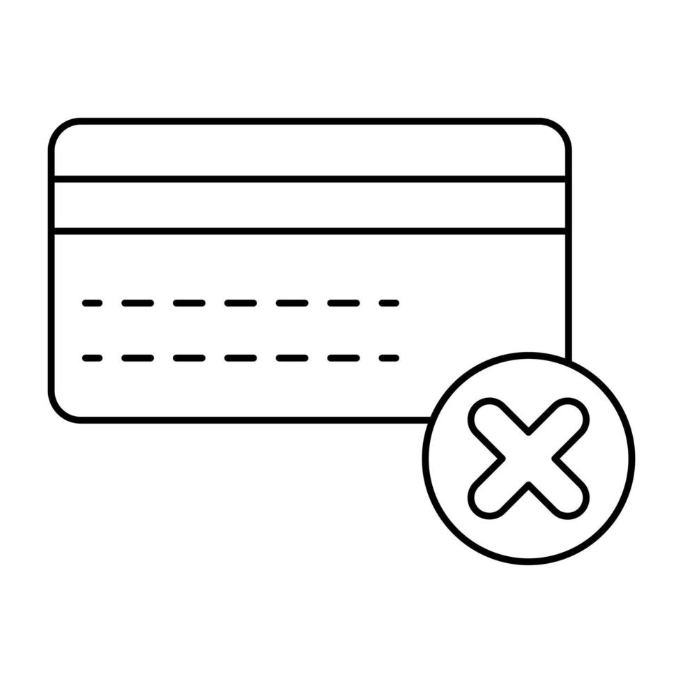 icono de diseño perfecto de tarjeta no aceptada vector