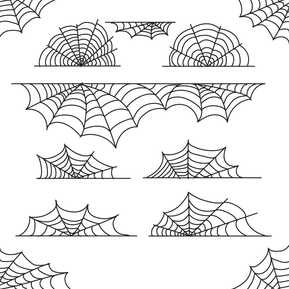 Halloween Cobweb Border Collection vector