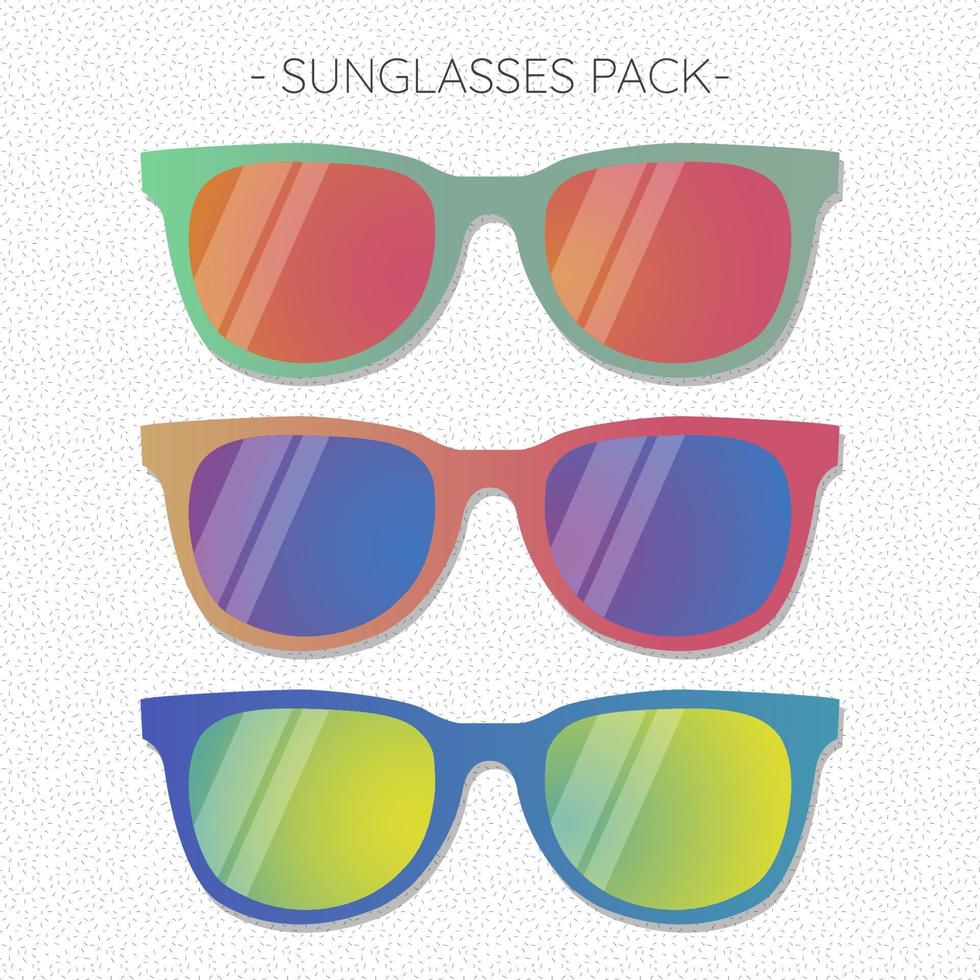 pack de gafas de sol de colores para el verano vector
