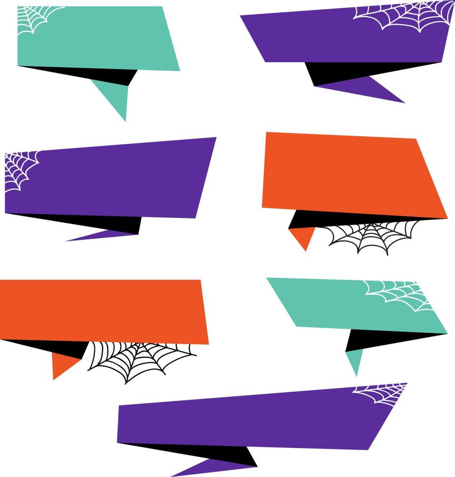 Halloween Origami Banner Collection vector