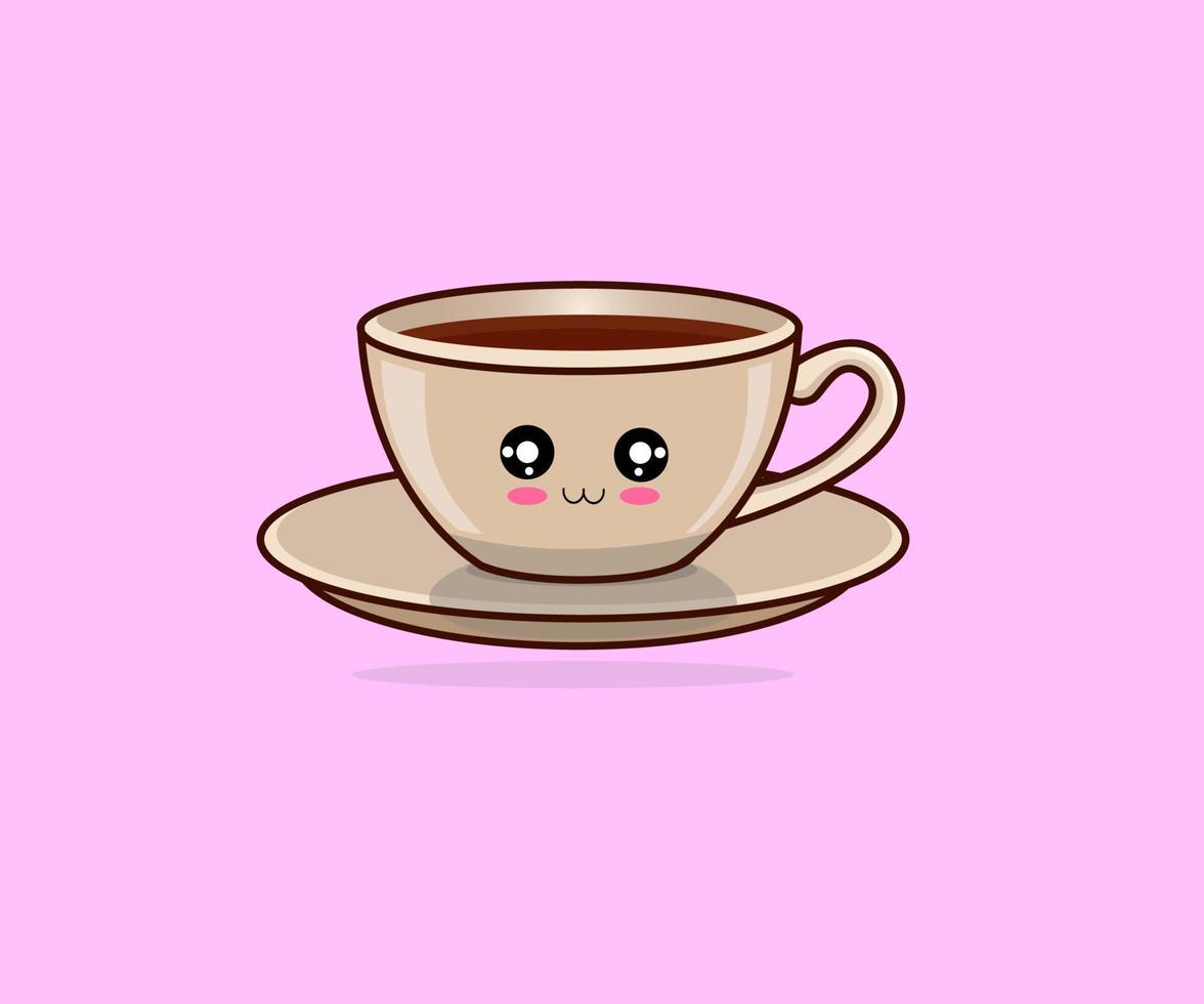 vector graphic design illustration of cute warm cup of tea