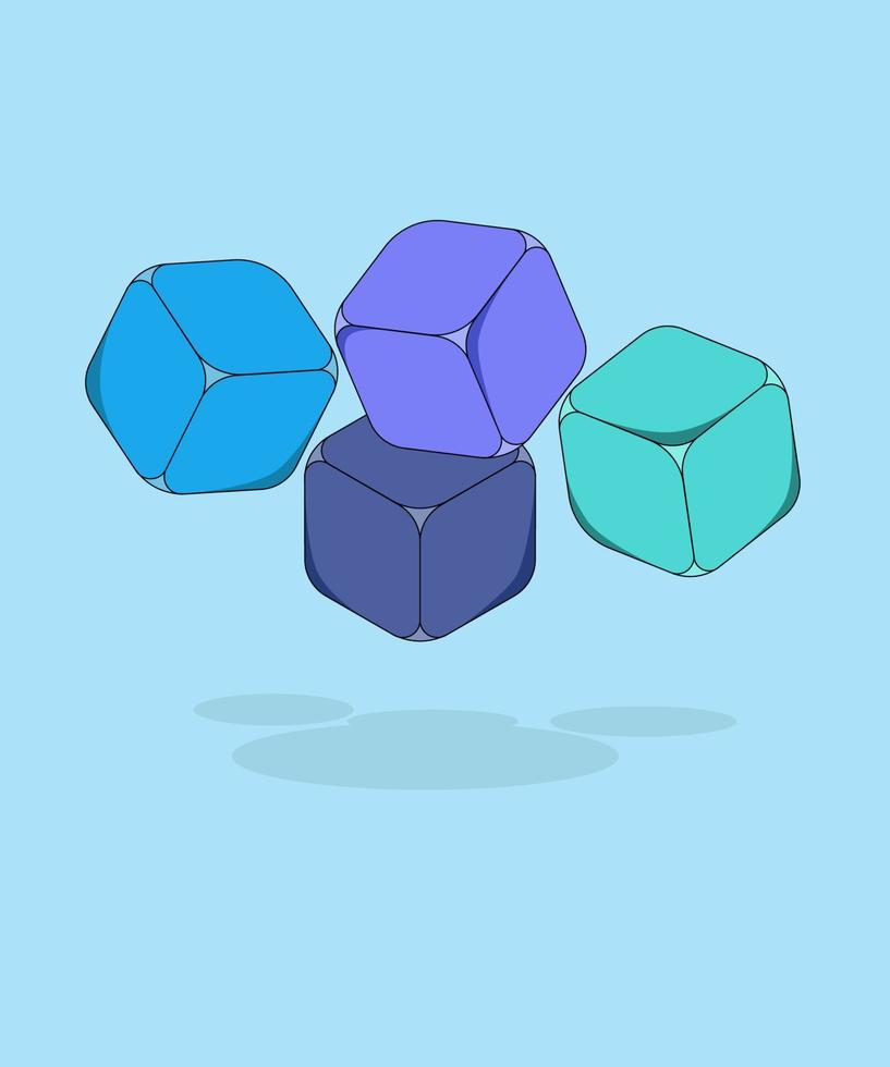 graphic illustration design vector of irregular box
