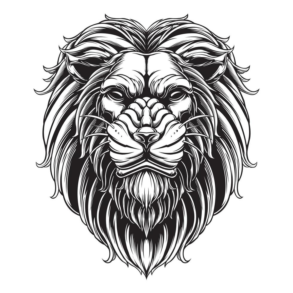 design vector lion head black and white version 12968702 Vector Art at