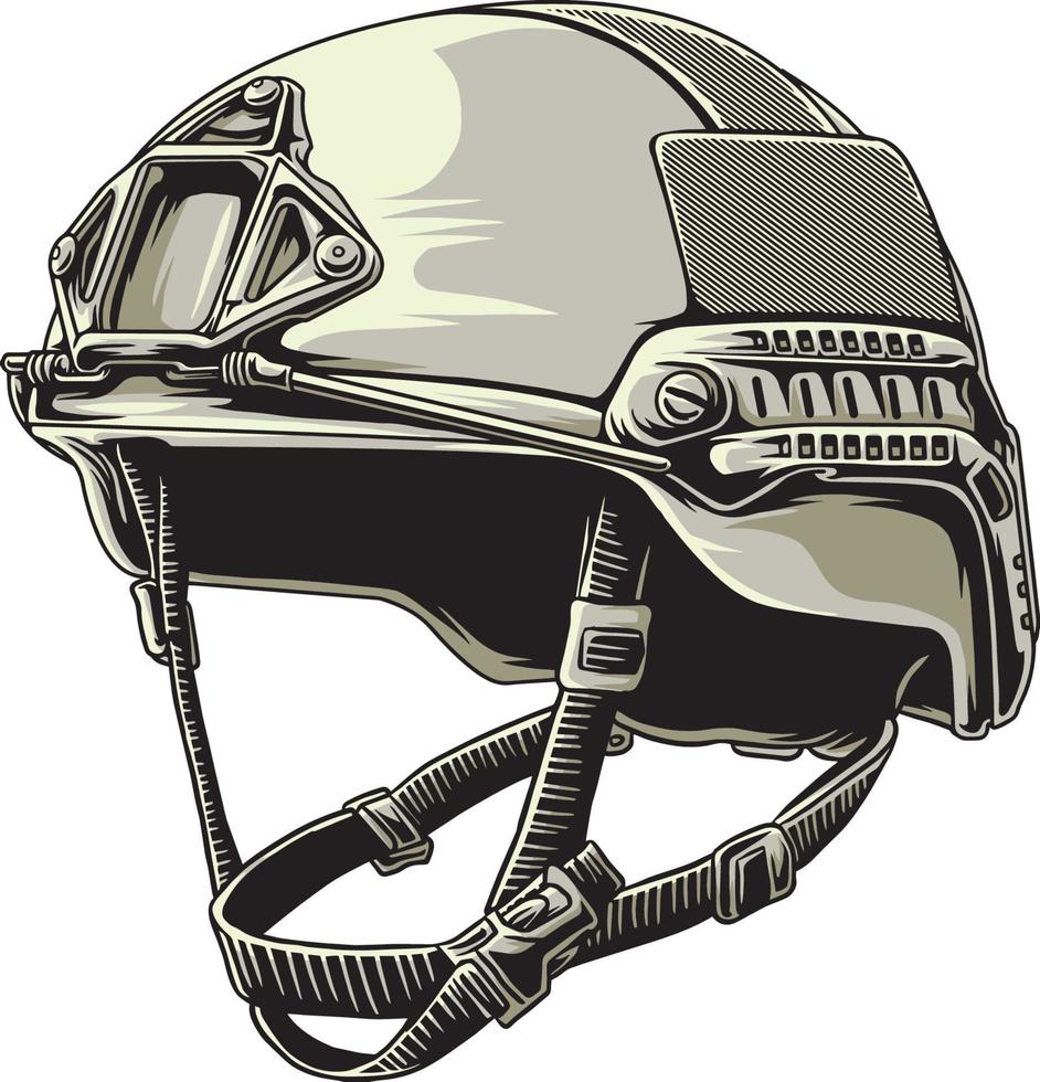 diseño táctico casco militar vector