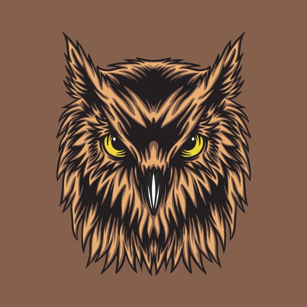design illustration owl head vector