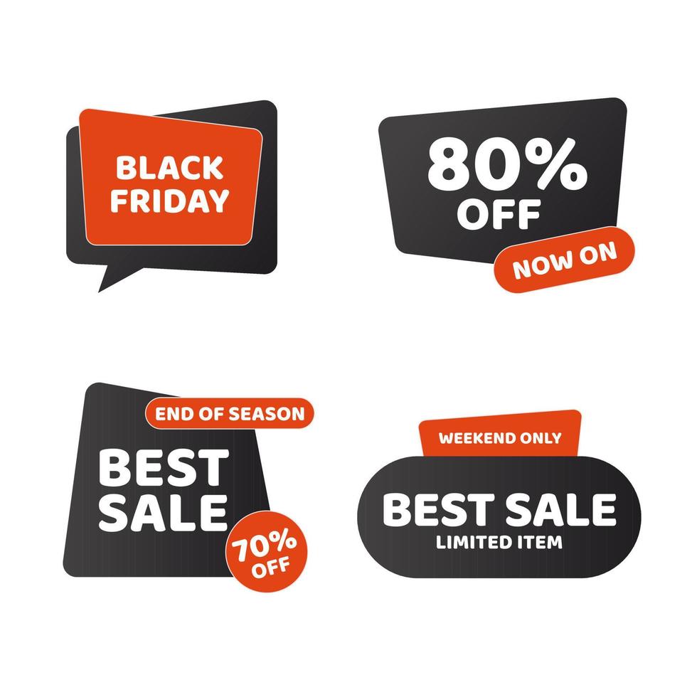 Sale labels set. Collection of labels for stores and great deals. Vector stock illustration.