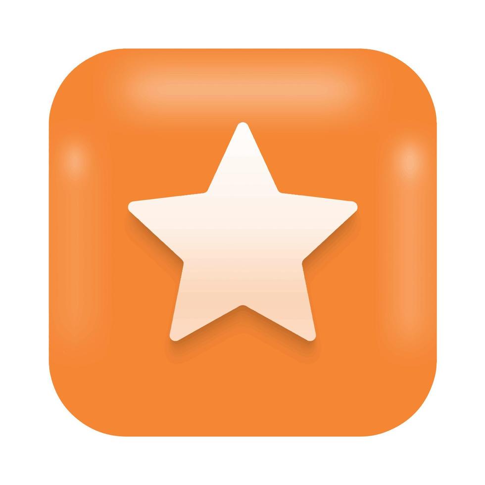 3d star rating social media icon, online communication, digital marketing symbol. Element for networking sites and applications. vector